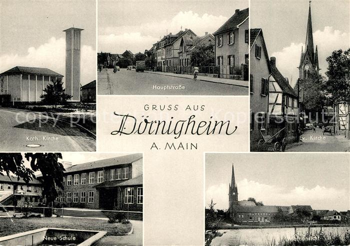 Doernigheim Hauptstrasse Neue Schule Katholische und Evangelische Kirche