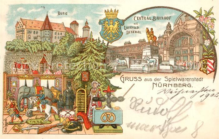 Nuernberg Central-Bahnhof Burg Luitpold-Denkmal