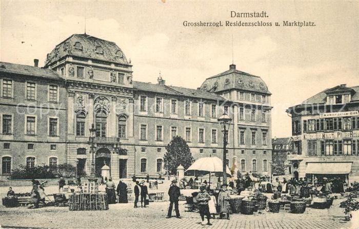 Darmstadt Grossherzogl. Residenzschloss Marktplatz