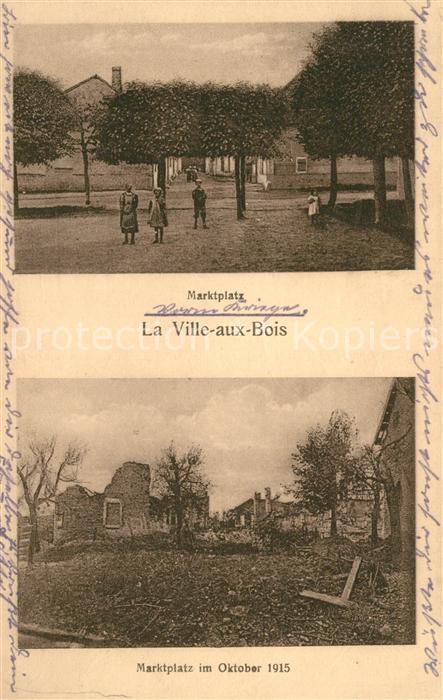 La Ville-aux-Bois 02 -les Dizy Marktplatz Ruine