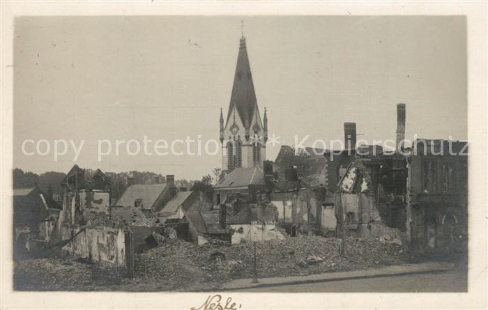 Nesle Somme Kirche Zerstoerung WK1