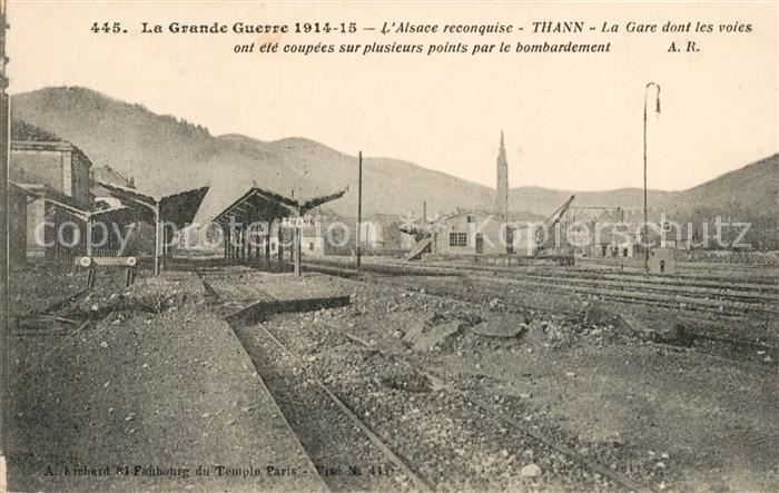 Thann Haut Rhin Elsass Grande Guerre Gare dont les voies