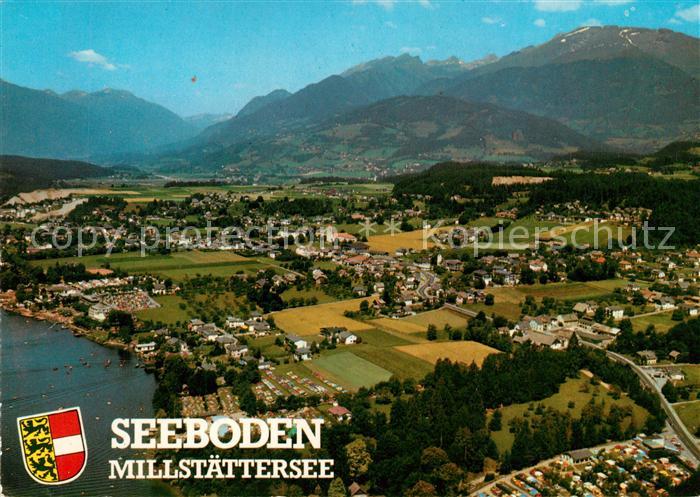 Seeboden Millstaettersee Fliegeraufnahme mit Millstättersee