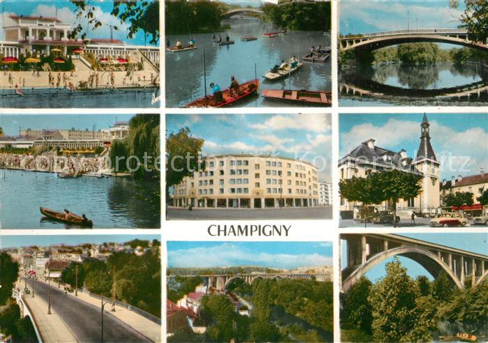 Champigny-sur-Marne Bruecke Partie am Fluss