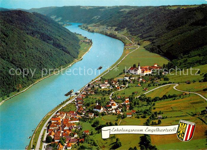 Engelhartszell Donau Oberoesterreich Fliegeraufnahme Kloster Engelszell