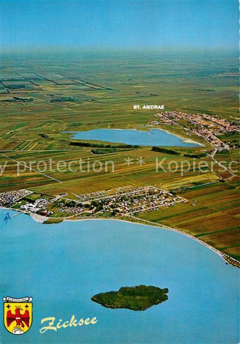 Zicksee Burgenland Oesterreich Fliegeraufnahme St. Andraa