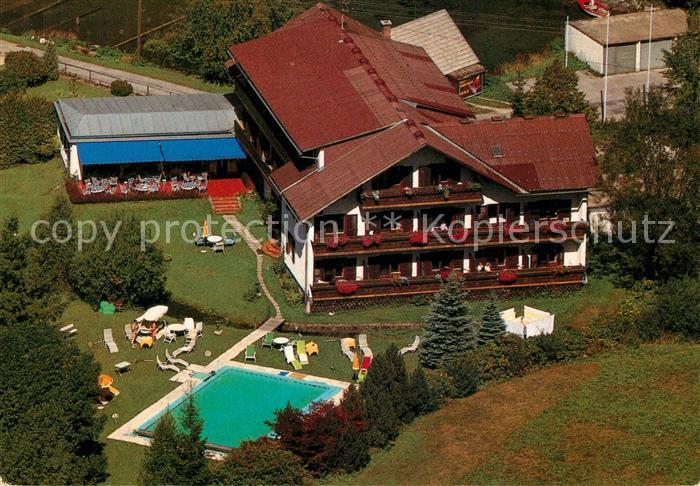 Obertraun Fliegeraufnahme Seehotel Pension Wenk Pool