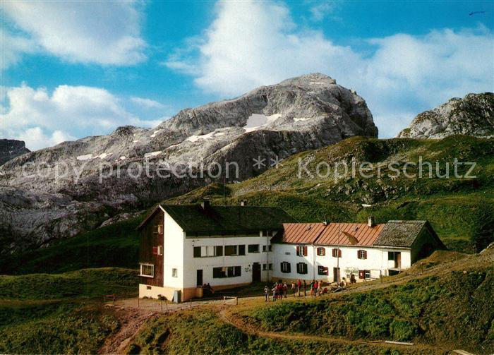 Tilisunahuette im Raetikon mit Weissplatte im Montafon