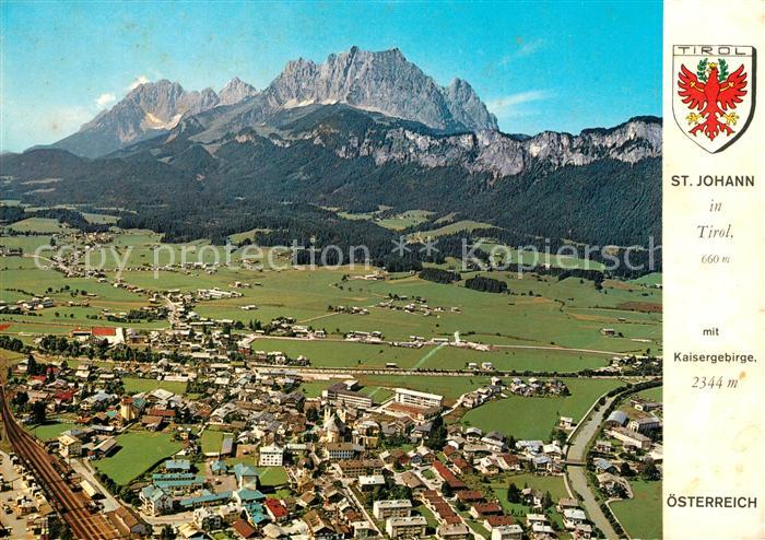 St Johann Tirol Fliegeraufnahme mit Kaisergebirge