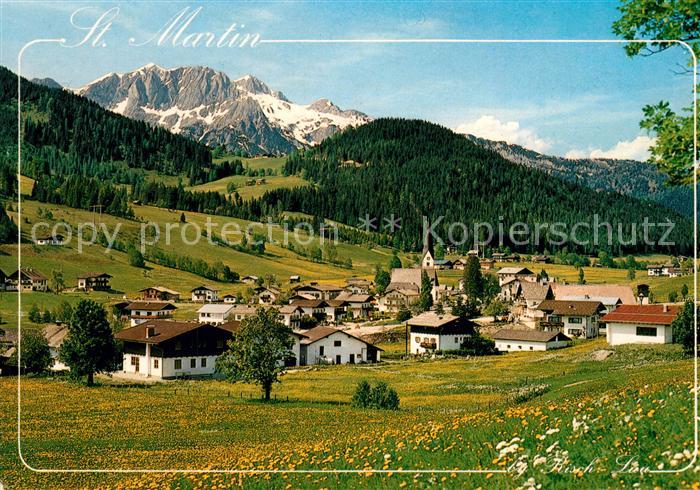 St Martin Tennengebirge Gesamtansicht mit Alpenpanorama Sommerf