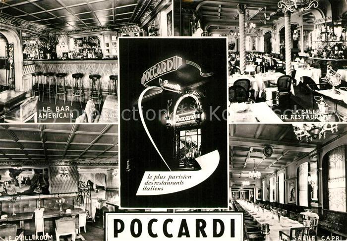 Paris Restaurants Franco Italiens Poccardi Bar Grill Room Salle Capri