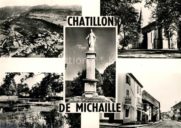 Chatillon-en-Michaille Fliegeraufnahme Park Teich Denkmal Stat