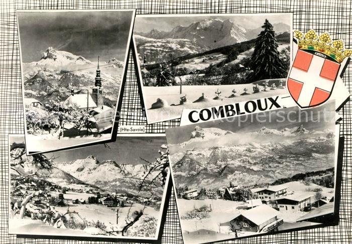 Combloux Teilansichten Kirche Winterpanorama Alpen