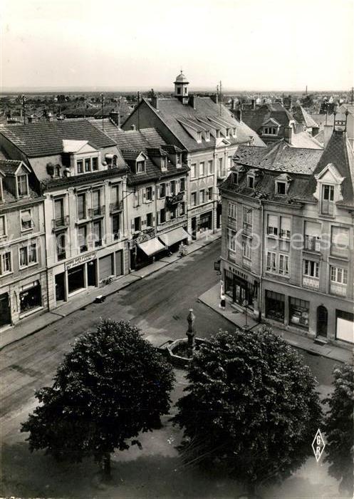 Cernay Elsass Vue du haut de l'eglise sur le centre