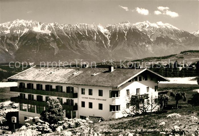 Schoenberg Stubaital Gasthof Pension Schoenachhof Alpenpanorama