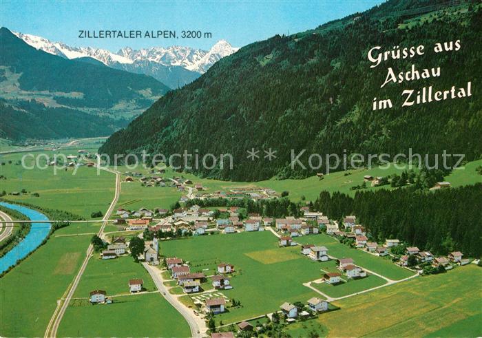 Aschau Zillertal Fliegeraufnahme Zillertaler Alpen