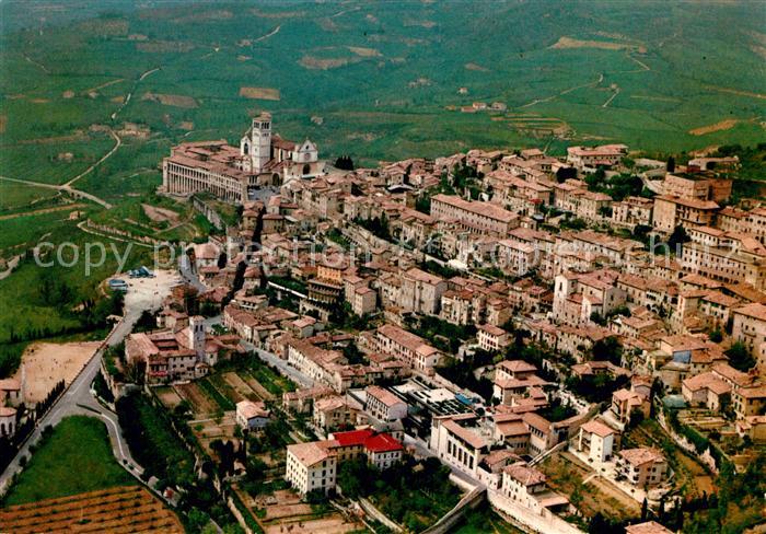 Assisi Umbria Panorama dall aereo lato Ouest Cittadel