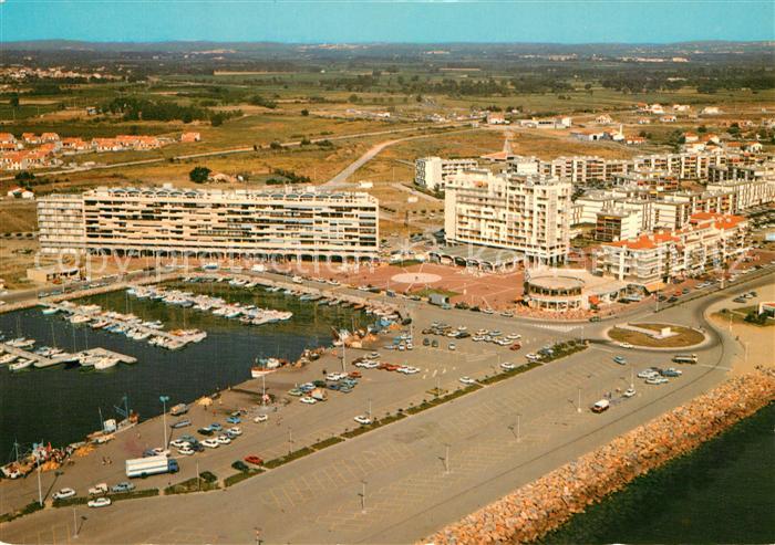 Saint-Cyprien Plage Station balneaire Port La Cote Vermeille vue aérienne