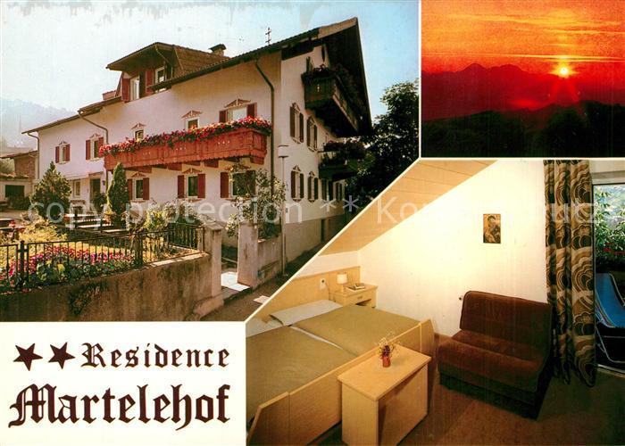 Brixen Suedtirol Residence Martelehof Sonnenuntergang in