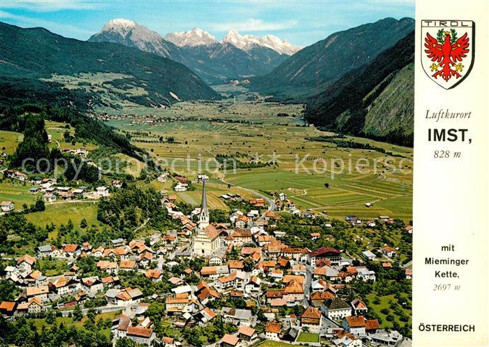 Imst Tirol Luftkurort mit Tarrenz und Mieminger Kette Fliegeraufnahme