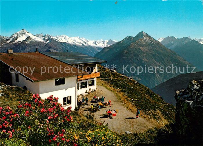 Finkenberg Tirol Berggasthof Penkenjoch Zillertal Blick gegen Ahornspitze Stillu