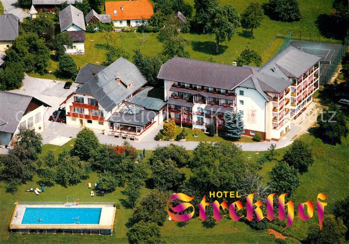 Velden Woerthersee Hotel Streklhof Swimming Pool Fliegeraufnahme