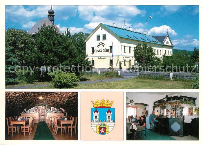 Chomutov Hotel Cesky Dum Restaurant Bar Kirche Wappen