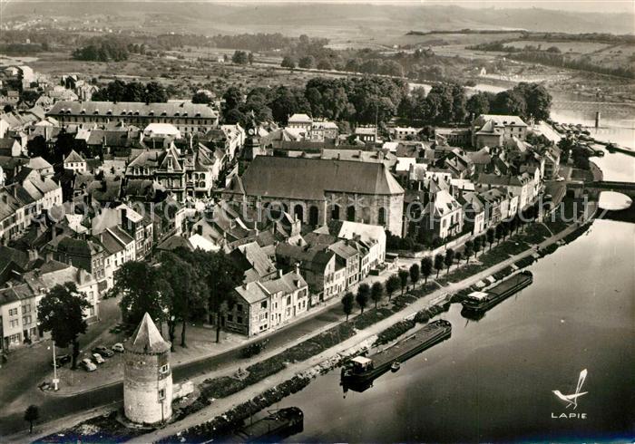 Givet Ardennes Tour Victoire Eglise Hotel de Ville Douane des Bateaux vue aérien