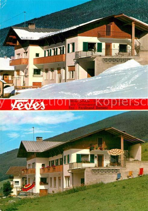 St Ulrich Groeden Tirol Gaestehaus Pension Fedes im Sommer und im Winter