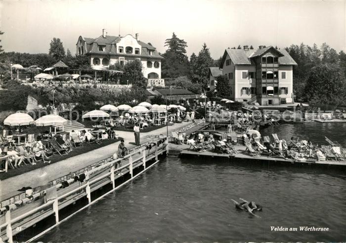 Velden Woerthersee Hotel Restaurant am See Badesteg Liegewiese