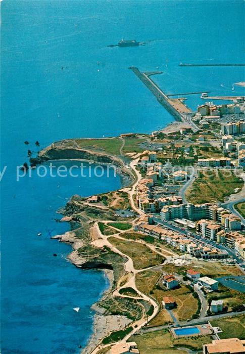 Cap-d Agde Les criques la jetée et Fort Brescou vue aérienne