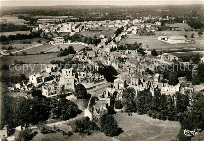 Oradour-sur-Glane Bourg Martyr Ruines du Village Eglise vue aérienne