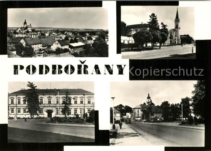 Podborany Teilansichten Gebaeude Strassenpartie Kirche