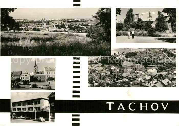 Tachov Panorama Marktplatz Kirche Fliegeraufnahme