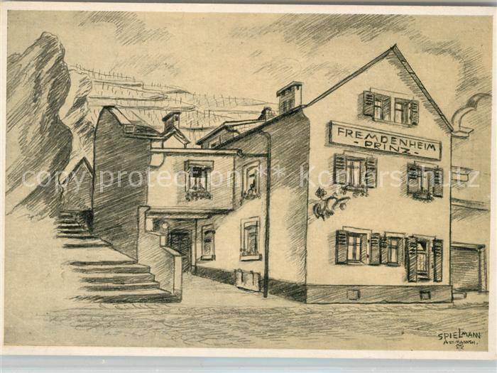 Assmannshausen Fremdenheim Prinz Kuenstlerkarte Spielmann