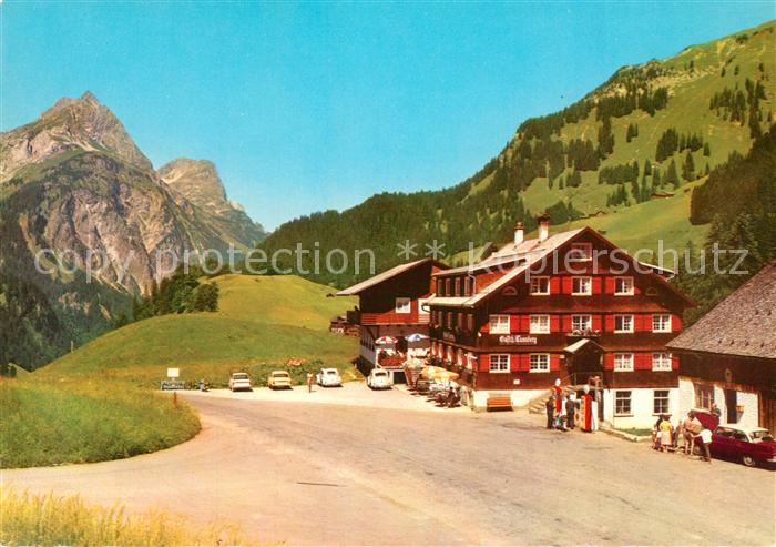Schroecken Vorarlberg Gasthof Tannberg mit Künzelspitze