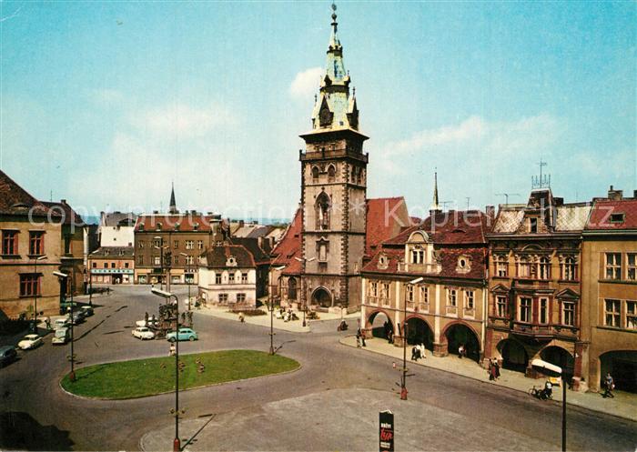 Chomutov Namesti 1. maje starym kostelem