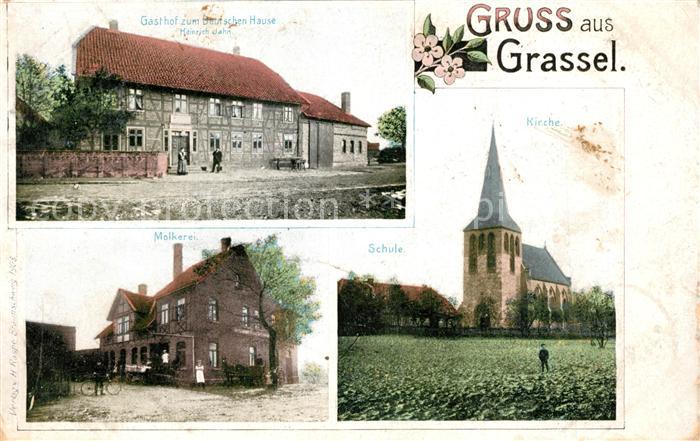 Grassel Kirche Molkerei Gasthof zum deutschen Hause