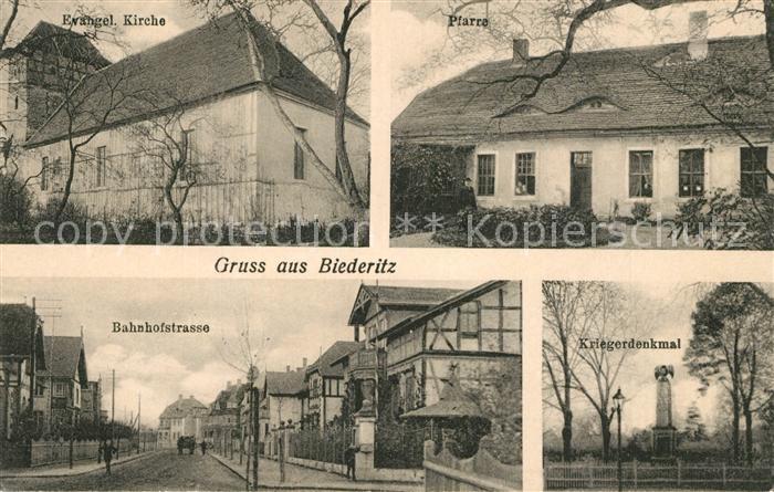 Biederitz Kriegerdenkmal Pfarre Evangelische Kirche Bahnhofstrasse