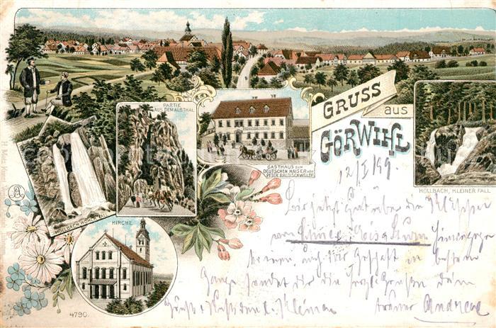 Goerwihl Gasthaus Deutschen Kaiser Kirche Hoellbach Wasserfall