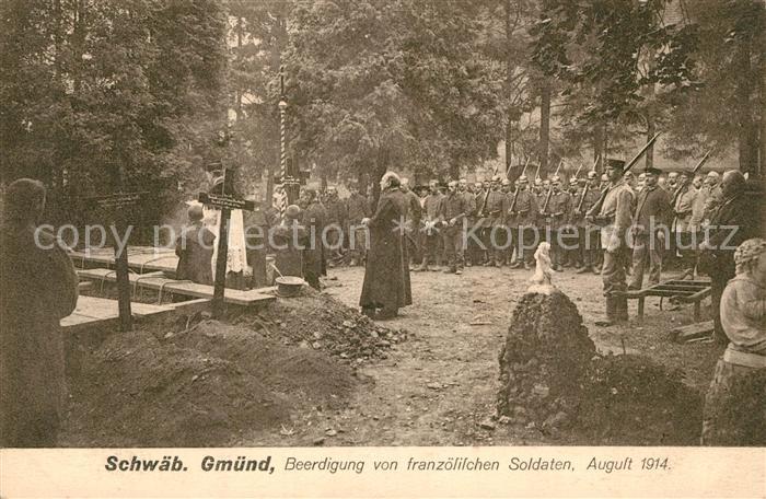 Schwaebisch Gmuend Beerdigung von franzoesischen Soldaten