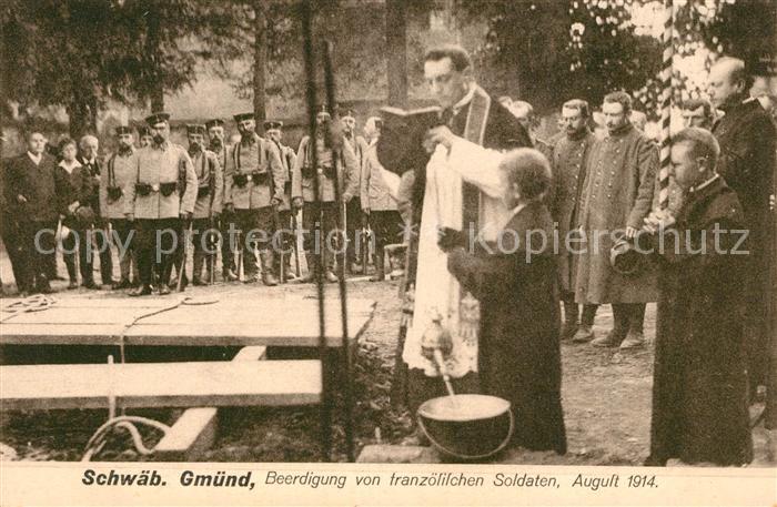 Schwaebisch Gmuend Beerdigung von franzoesischen Soldaten