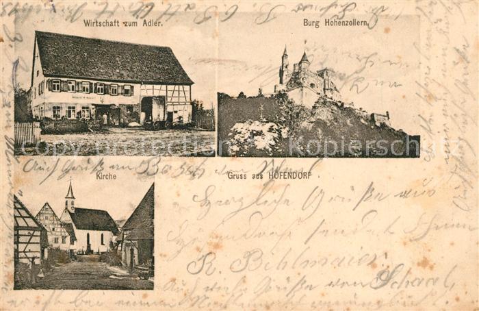 Hoefendorf Kirche Burg Hohenzollern Wirtschaft zum Adler