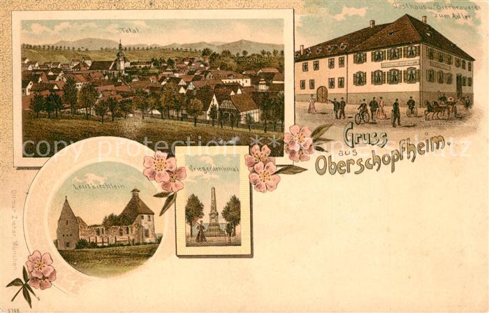 Oberschopfheim Leutkirchlein Kriegerdenkmal Gasthaus zum Adler