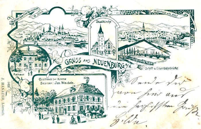 Neuenburg Rhein Stadtkirche Gasthaus Krone Rathaus