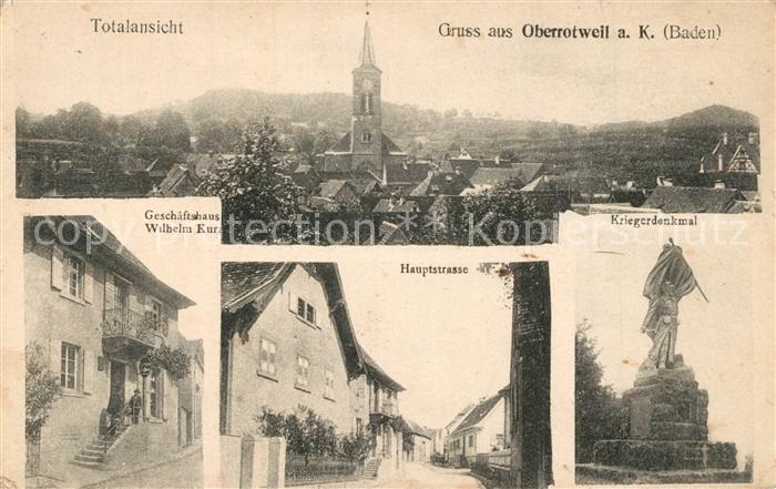 Oberrotweil Kriegerdenkmal Hauptstrasse Geschaeftshaus Wilhelm Kurz