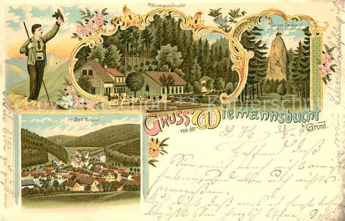 Bad Grund Wiemannsbucht Kaiser Denkmal Huebichenstein