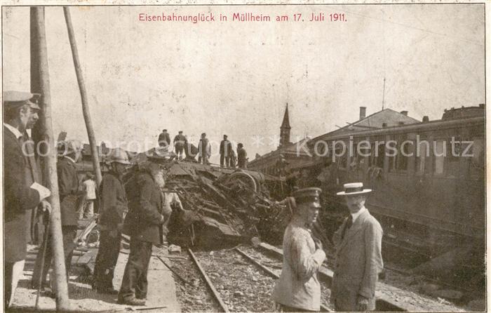 Muellheim Baden Eisenbahnunglueck 17. Juli 1911