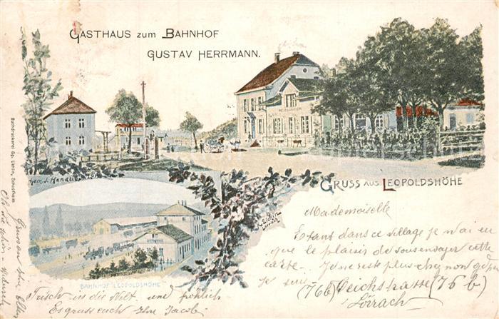 Weil am Rhein Leopoldshoehe Gasthaus Bahnhof Kuenstlerkarte