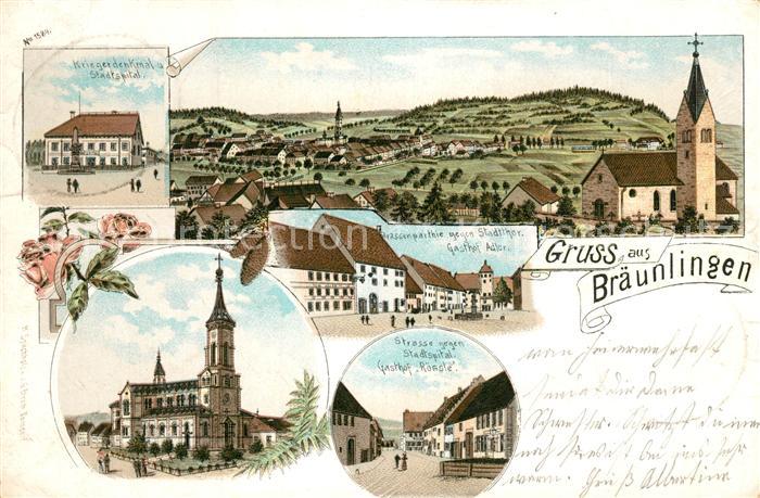 Braeunlingen Kriegerdenkmal Stadtspital Gasthof Adler Roessle